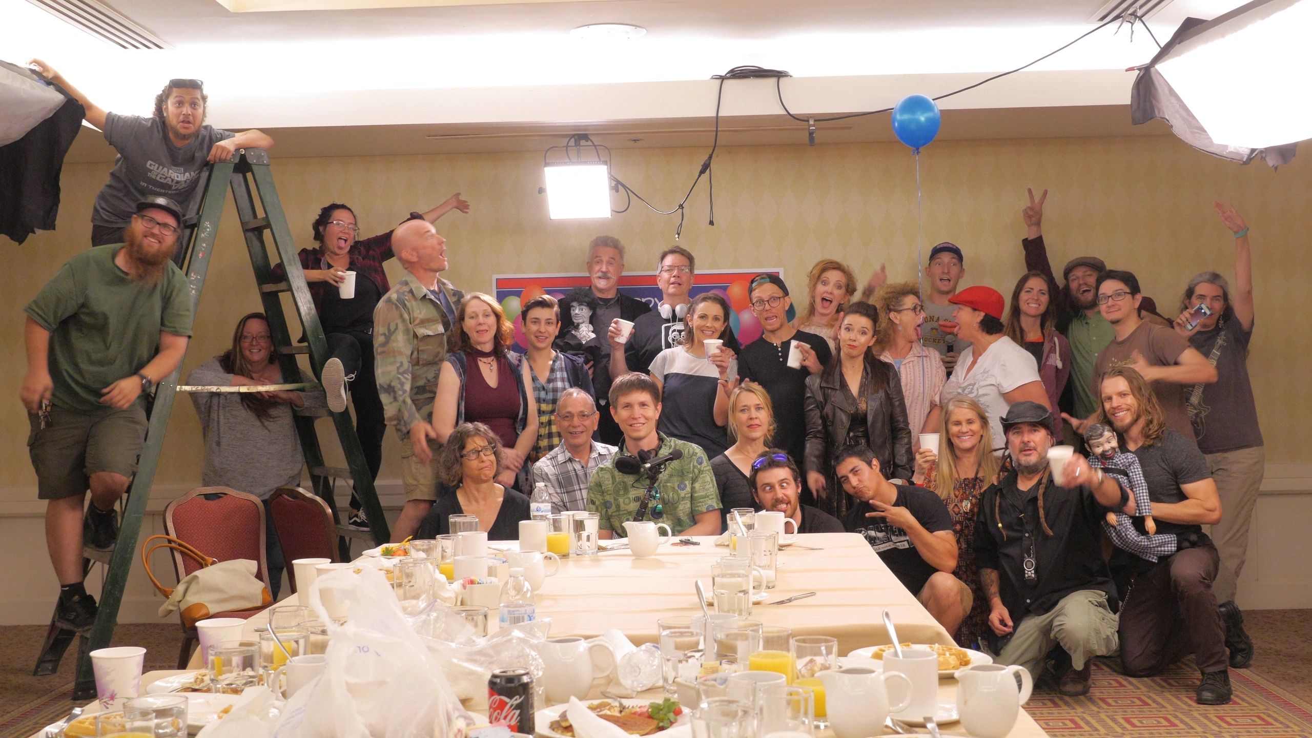 The cast and crew of Raising Buchanan at wrap, October 2017.